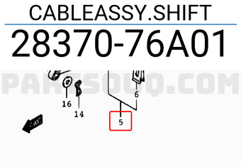 Suzuki 2837076A01 CABLEASSY.SHIFT