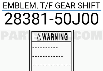 Suzuki 2838150J00 EMBLEM, T/F GEAR SHIFT