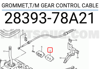 Suzuki 2839378A21 GROMMET,T/M GEAR CONTROL CABLE