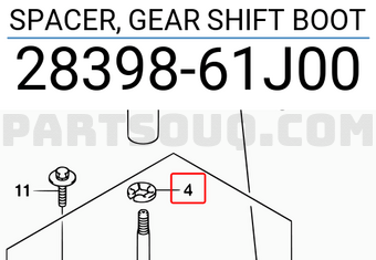 Suzuki 2839861J00 SPACER, GEAR SHIFT BOOT