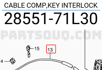 Suzuki 2855171L30 CABLE COMP,KEY INTERLOCK