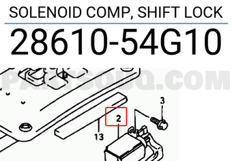 Suzuki 2861054G10 SOLENOID COMP, SHIFT LOCK