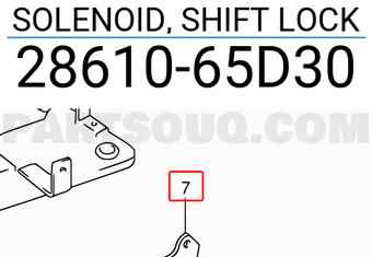 Suzuki 2861065D30 SOLENOID, SHIFT LOCK