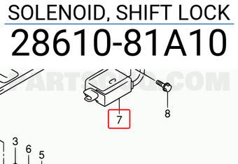 Suzuki 2861081A10 SOLENOID, SHIFT LOCK
