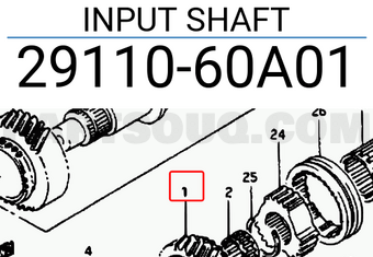 Suzuki 2911060A01 INPUT SHAFT