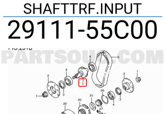 Suzuki 2911155C00 SHAFTTRF.INPUT