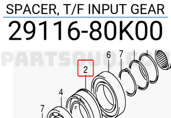 Suzuki 2911680K00 SPACER, T/F INPUT GEAR