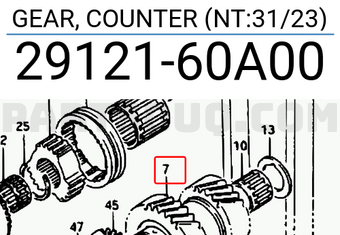 Suzuki 2912160A00 GEAR, COUNTER (NT:31/23)