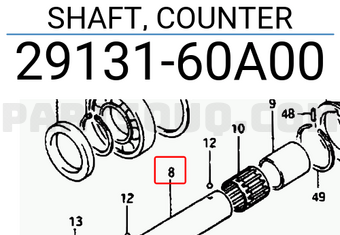 Suzuki 2913160A00 SHAFT, COUNTER