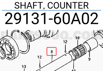 Suzuki 2913160A02 SHAFT, COUNTER