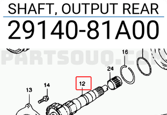 Suzuki 2914081A00 SHAFT, OUTPUT REAR