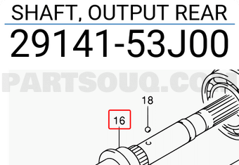 Suzuki 2914153J00 SHAFT, OUTPUT REAR