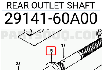 Suzuki 2914160A00 REAR OUTLET SHAFT
