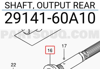 Suzuki 2914160A10 SHAFT, OUTPUT REAR