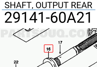 Suzuki 2914160A21 SHAFT, OUTPUT REAR