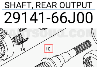 Suzuki 2914166J00 SHAFT, REAR OUTPUT