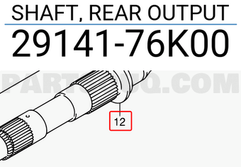 Suzuki 2914176K00 SHAFT, REAR OUTPUT