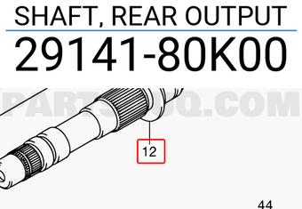 Suzuki 2914180K00 SHAFT, REAR OUTPUT
