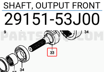 Suzuki 2915153J00 SHAFT, OUTPUT FRONT