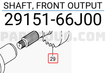 Suzuki 2915166J00 SHAFT, FRONT OUTPUT