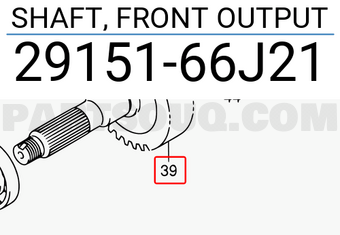 Suzuki 2915166J21 SHAFT, FRONT OUTPUT