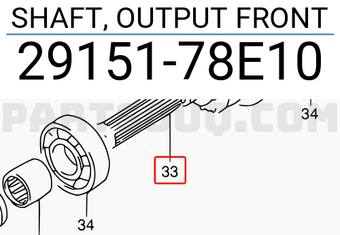Suzuki 2915178E10 SHAFT, OUTPUT FRONT