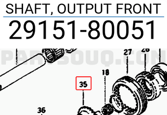 Suzuki 2915180051 SHAFT, OUTPUT FRONT
