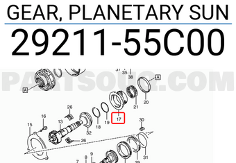Suzuki 2921155C00 GEAR, PLANETARY SUN
