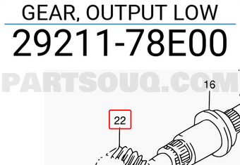 Suzuki 2921178E00 GEAR, OUTPUT LOW