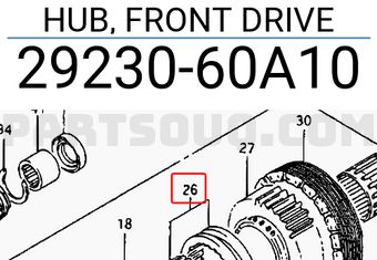 Suzuki 2923060A10 HUB, FRONT DRIVE