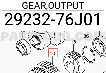 Suzuki 2923276J01 GEAR,OUTPUT