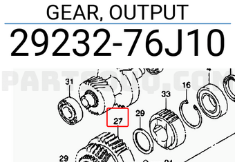 Suzuki 2923276J10 GEAR, OUTPUT