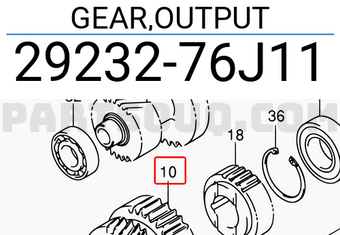 Suzuki 2923276J11 GEAR,OUTPUT