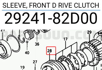 Suzuki 2924182D00 SLEEVE, FRONT D RIVE CLUTCH
