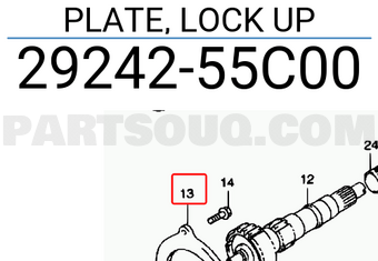 Suzuki 2924255C00 PLATE, LOCK UP
