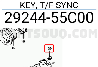 Suzuki 2924455C00 KEY, T/F SYNC