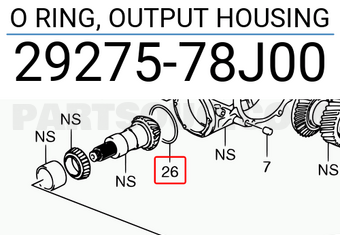 Suzuki 2927578J00 O RING, OUTPUT HOUSING