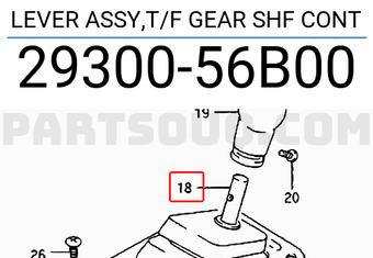 Suzuki 2930056B00 LEVER ASSY,T/F GEAR SHF CONT
