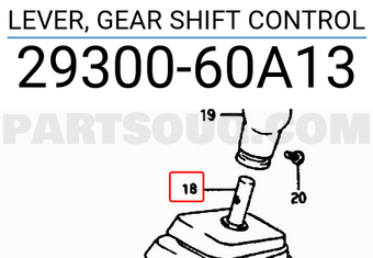 Suzuki 2930060A13 LEVER, GEAR SHIFT CONTROL