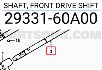 Suzuki 2933160A00 SHAFT, FRONT DRIVE SHIFT