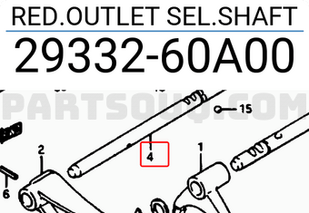 Suzuki 2933260A00 RED.OUTLET SEL.SHAFT