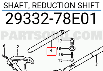 Suzuki 2933278E01 SHAFT, REDUCTION SHIFT