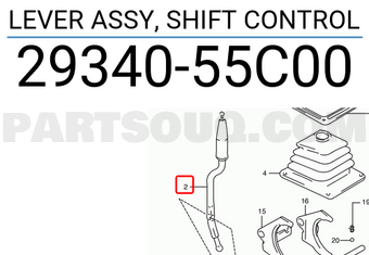 Suzuki 2934055C00 LEVER ASSY, SHIFT CONTROL