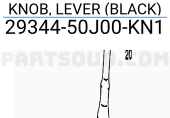 Suzuki 2934450J00KN1 KNOB, LEVER (BLACK)