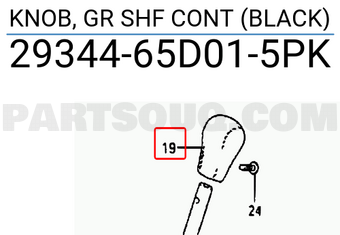 Suzuki 2934465D015PK KNOB, GR SHF CONT (BLACK)