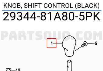 Suzuki 2934481A805PK KNOB, SHIFT CONTROL (BLACK)