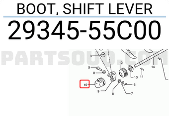 Suzuki 2934555C00 BOOT, SHIFT LEVER