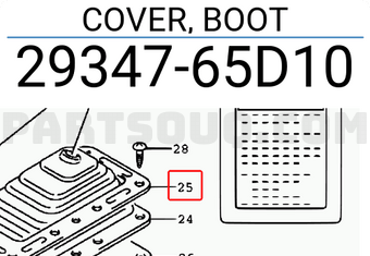 Suzuki 2934765D10 COVER, BOOT