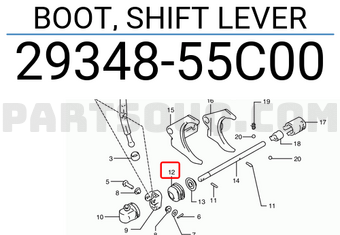 Suzuki 2934855C00 BOOT, SHIFT LEVER