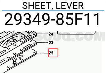 Suzuki 2934985F11 SHEET, LEVER